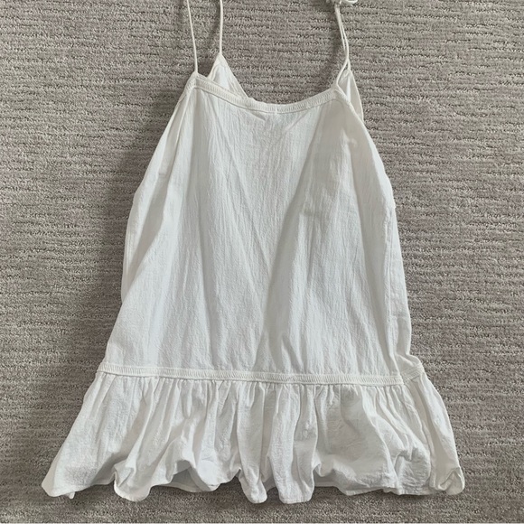 White Frill Linen Dress - Picture 7 of 8
